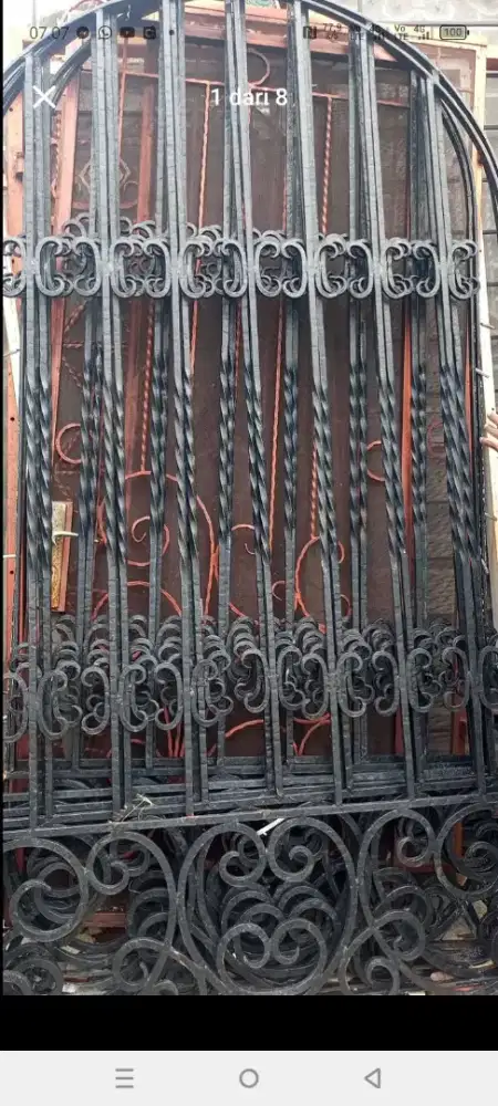 Tralis jendela Antik besi tempa full/berat .160x250 cm