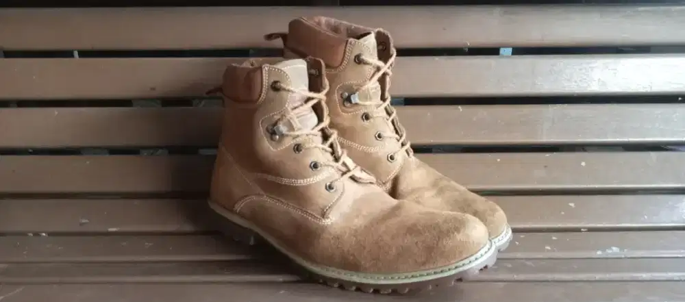 Sepatu boots kulit coklat desert tan Mirko Ciccioli size 42