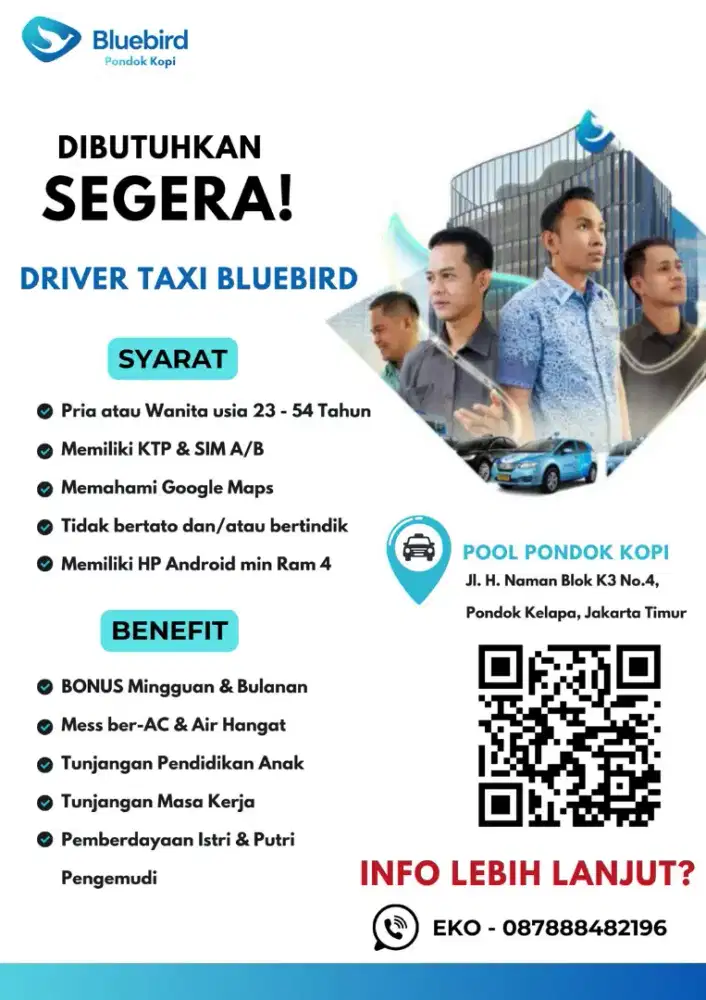 LOKER DRIVER TAKSI BLUEBIRD