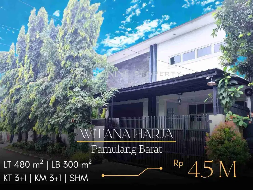 DIJUAL RUMAH LUAS DI WITANA HARJA COUNTRY ESTATE - PAMULANG BARAT, TANGSEL