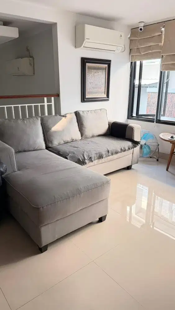 Sofa L 3 seat Warna Abu