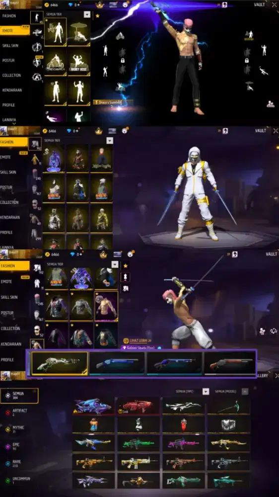 Jual akun ff sg lumut, max 1 murah dan aman