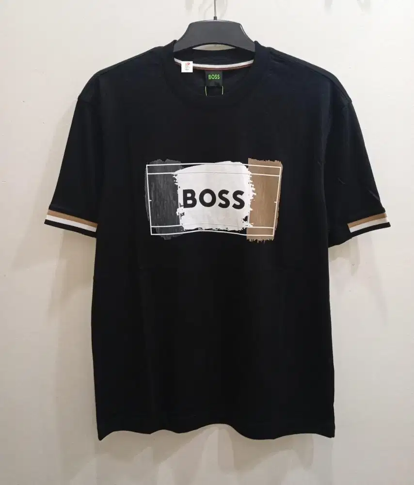 HUGO BOSS LOGO BLACK TSHIRT MAN