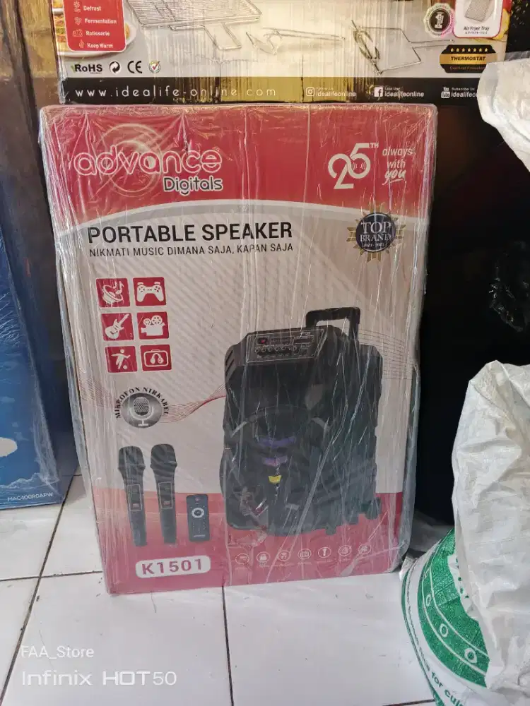 SPEAKER PORTABLE ADVANCE K1501 UKURAN 15 INCH