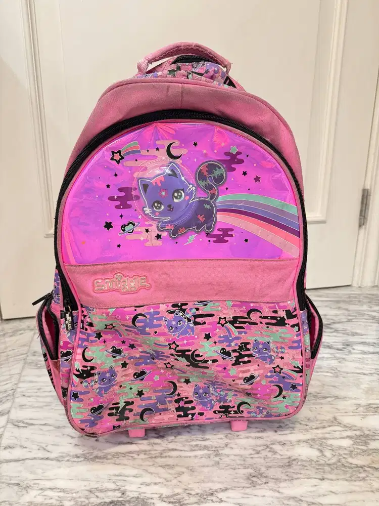 Tas Sekolah Anak Troli Beroda Smiggle Cat Pink