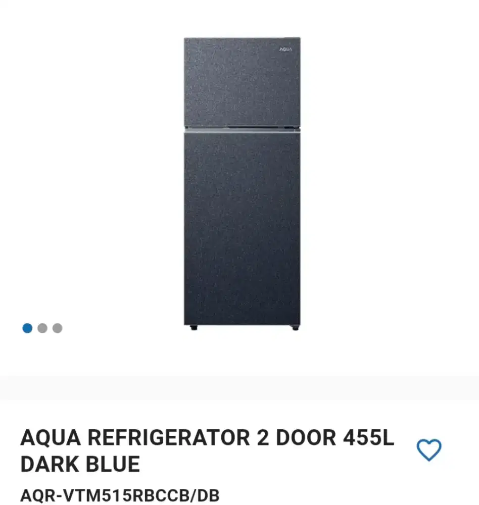 AQUA REFRIGERATOR 2 DOOR 455L DARK BLUE