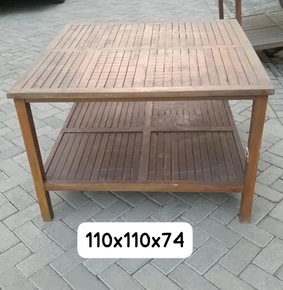 Meja kayu serbaguna 110x110x74