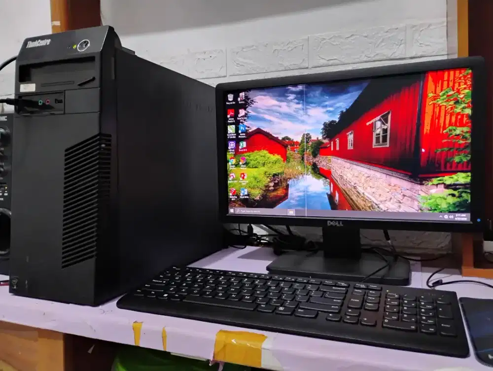 Pc editing dan gaming ringan / intel + ram 12gb + monitor 19in lenovo