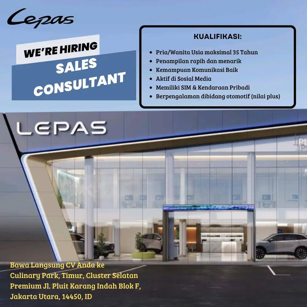 Di butuhkan Sales Marketing