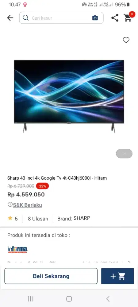 PROMO KREDIT SHARP 43INC 4K GOOGLE TV