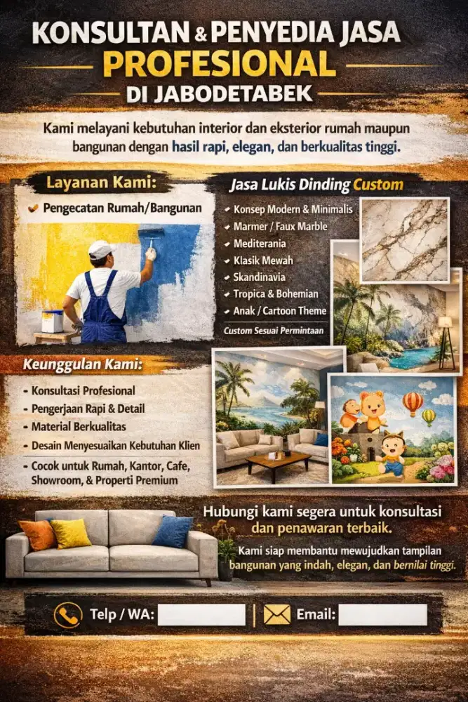 KONSULTAN JASA PROFESIONAL PENGECATAN RUMAH MEWAH DAN MELUKIS DINDING