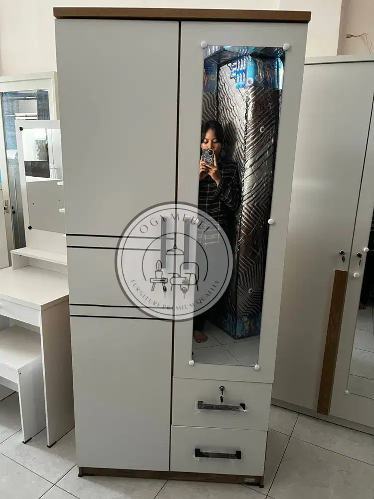 PROMO LEMARI PAKAIAN 2 PINTU GRATIS ANTAR