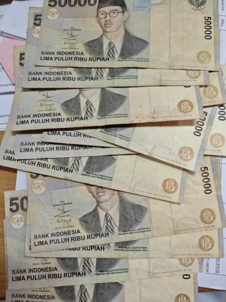 Uang 50 ribuan lembaran tahun cetak 2003 sd 2005