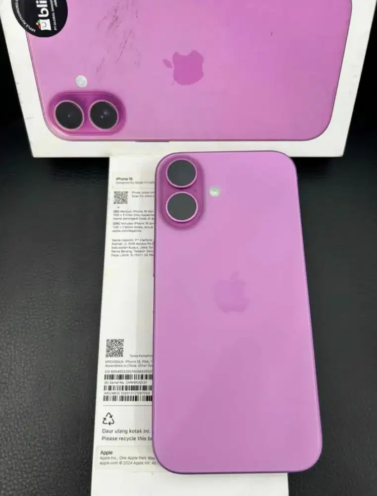 Iphone 16 pink 128gb ibox
