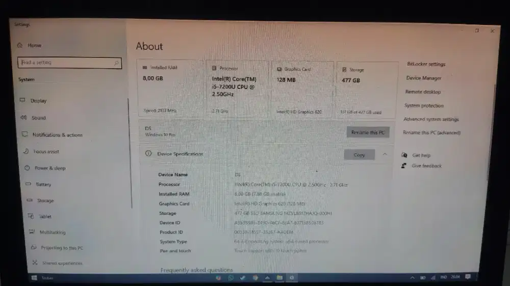 HP EliteBook 820 G4 – i5 Gen 7 | SSD 512GB | RAM 8GB | Touch screen