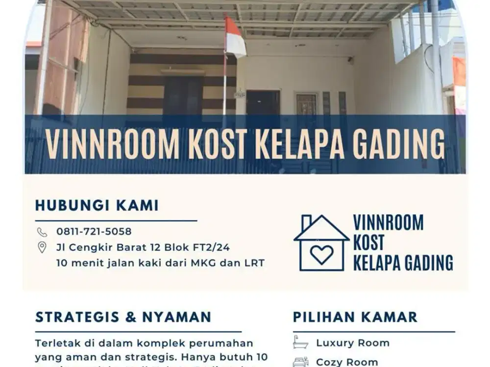 Sewa Kamar Kos Murah Sangat Nyaman Di Dalam Perumahan Lokasi Strategis