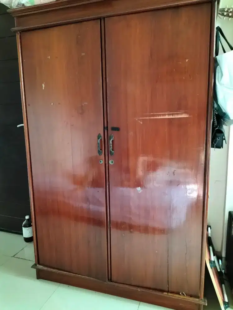 Lemari kayu jati 2 pintu