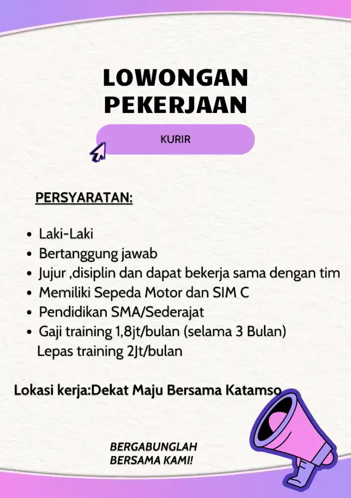 Lowongan kerja kurir