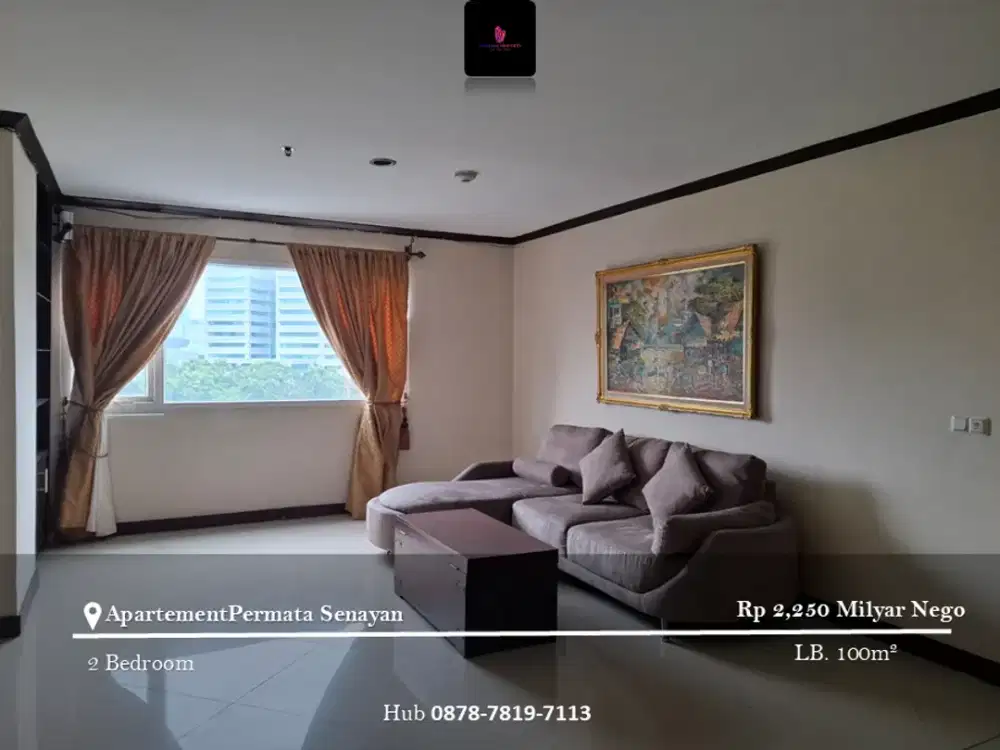 Dijual Apartement Permata Senayan 2BR+1 Full Furnished Hadap Timur