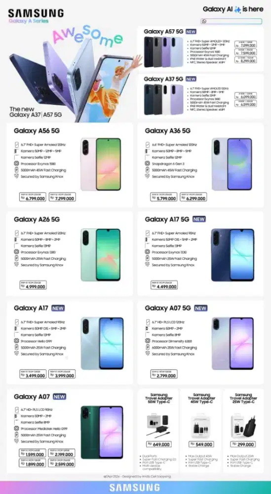 Ready Samsung mulai 1juta an