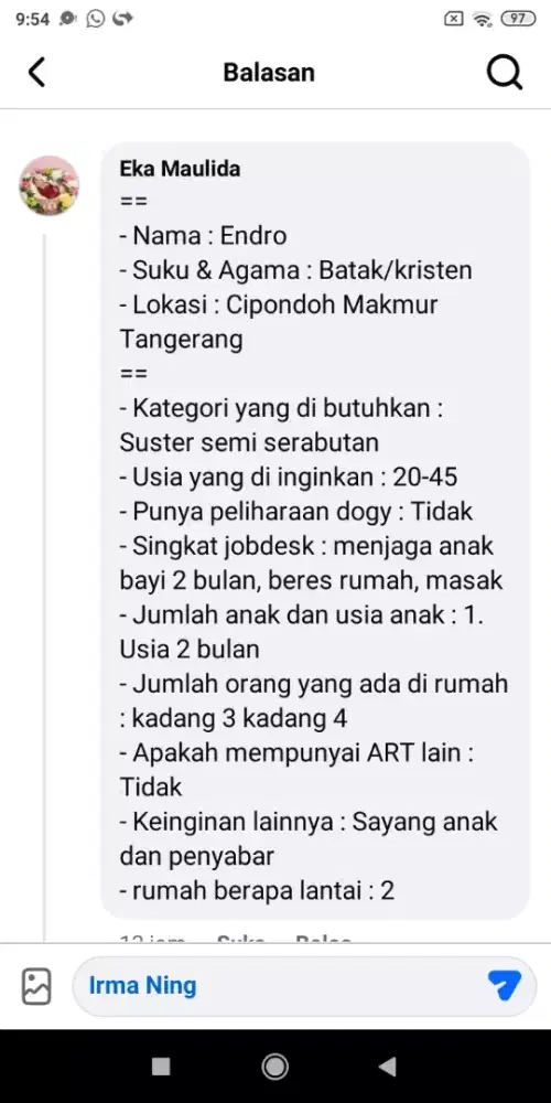 Di Cari Yang Mau Kerja Art Momong