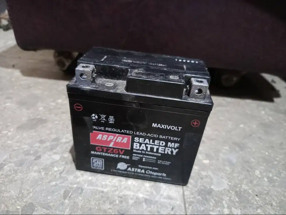 Aki motor merk Aspira GTZ6V kondisi apa adanya kota Bandung
