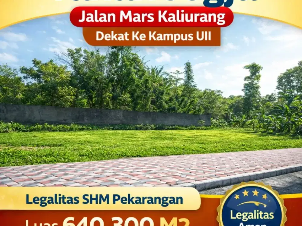 Tanah Jogja Kost Area Kampus UII Kaliurang SHM Pekarangan