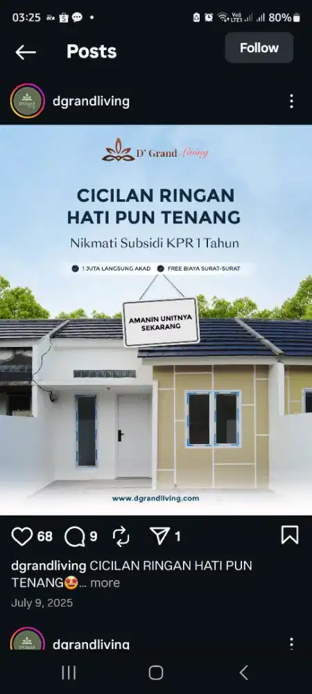 JUAL RUGI RUMAH D'GRAND LIVING