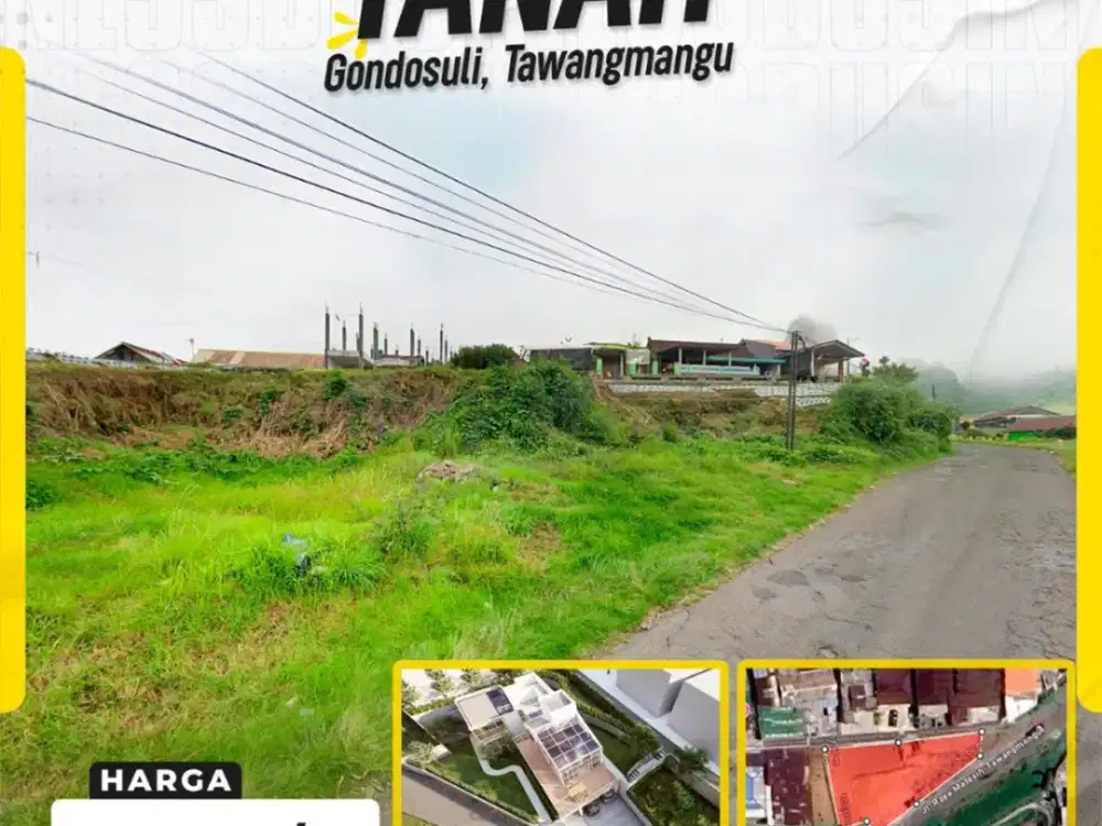 Lahan Eksklusif Gondosuli Tawangmangu, Kavling Mewah Dua Muka dengan View Pegunungan yang Menawan