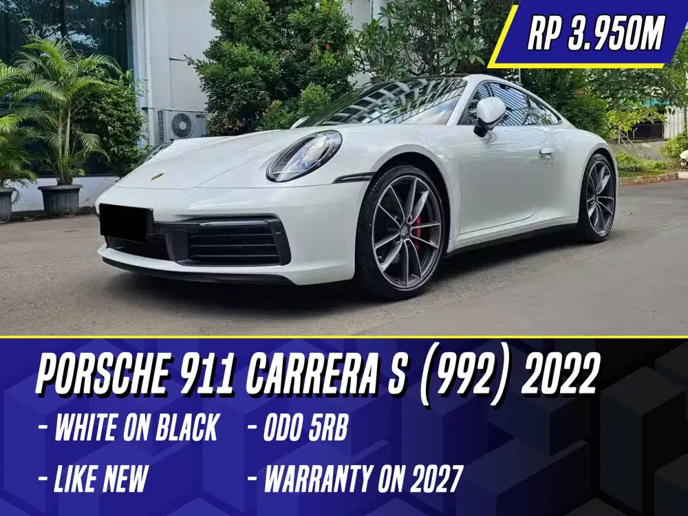 Porsche 911 Carrera S (992) 2022 White on Black Putih Carera Carerra