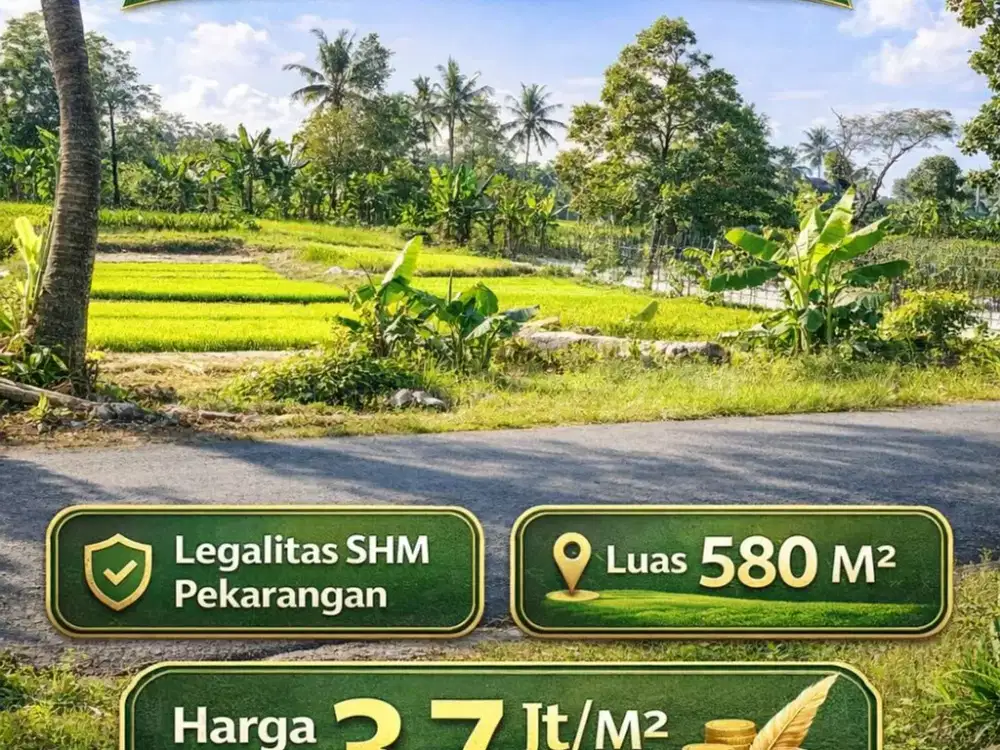 tanah kaliurang km 9  dekat pasar gentan & kampus UII