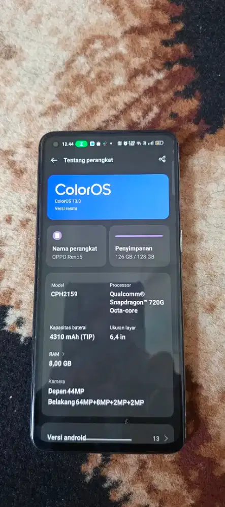 Oppo reno 5 ram8/rom 128  minus batangan.,,