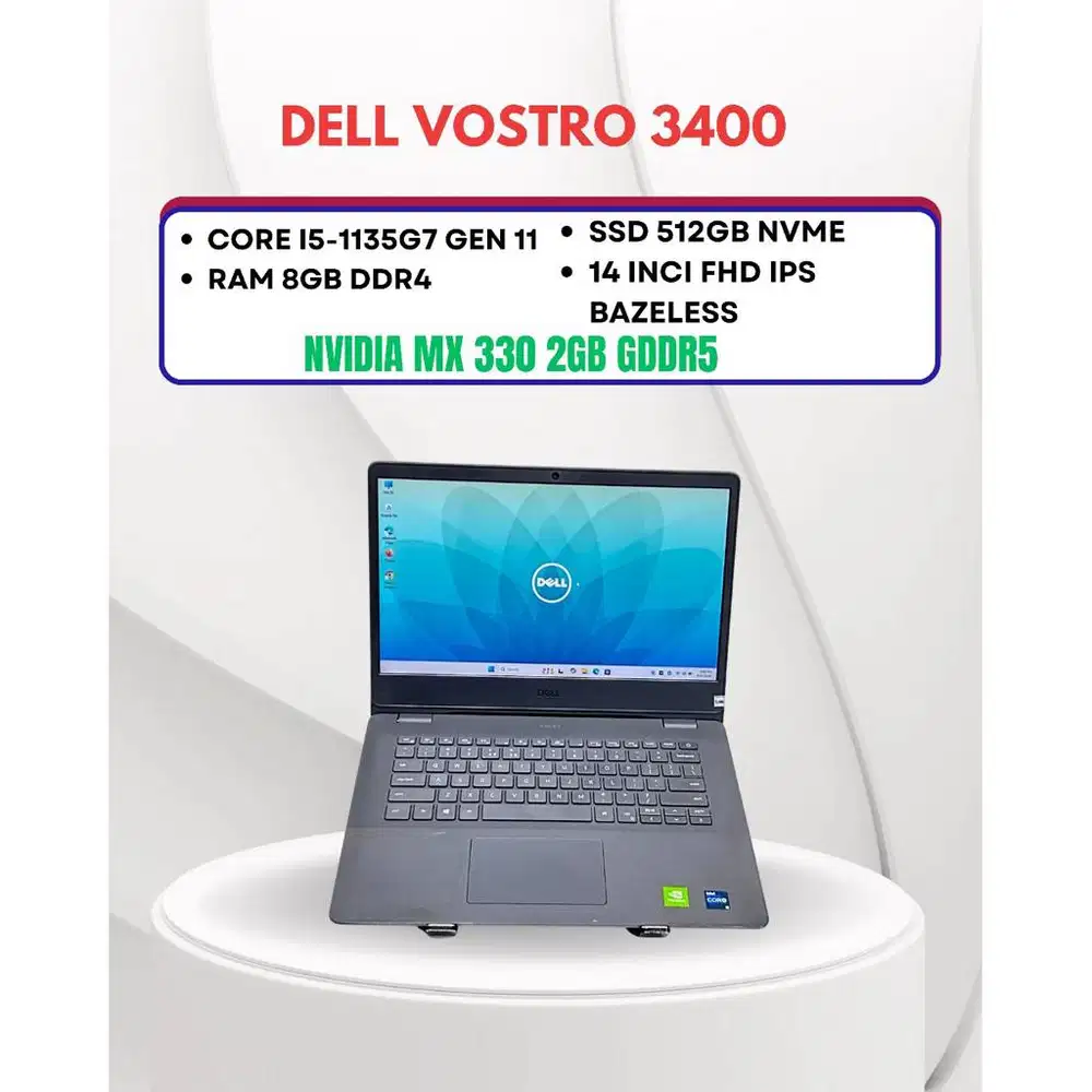 DEL VOSTRO 3400 CORE I5-1135G7 NVIDIA MX 330 RAM 8GB SSD 512GB 14INCI
