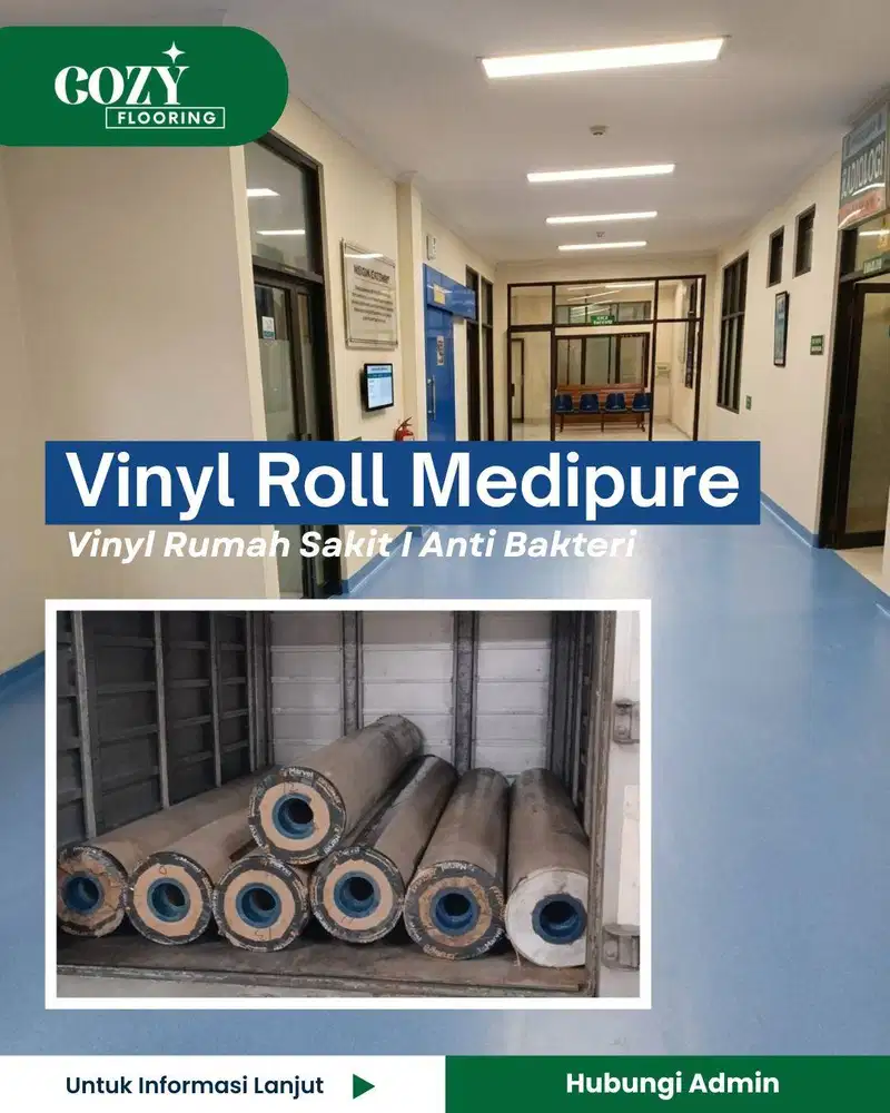 Karpet vinyl lantai medis marvel medipure tebal 2 mm Anti Bakteri