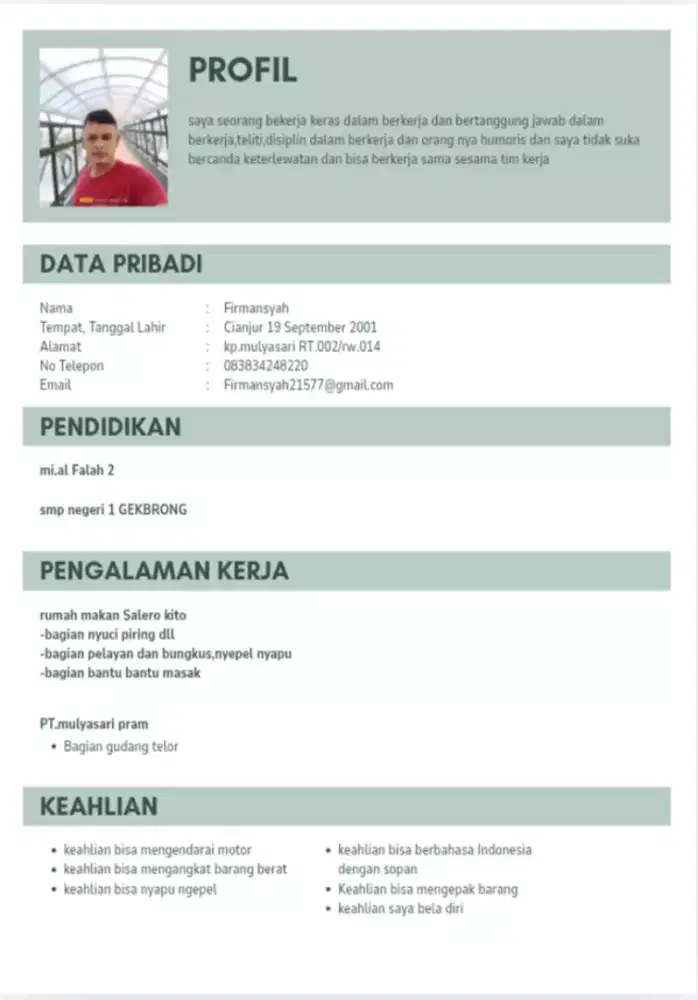 Assalamualaikum wr wb lagi mencari pekerjaan