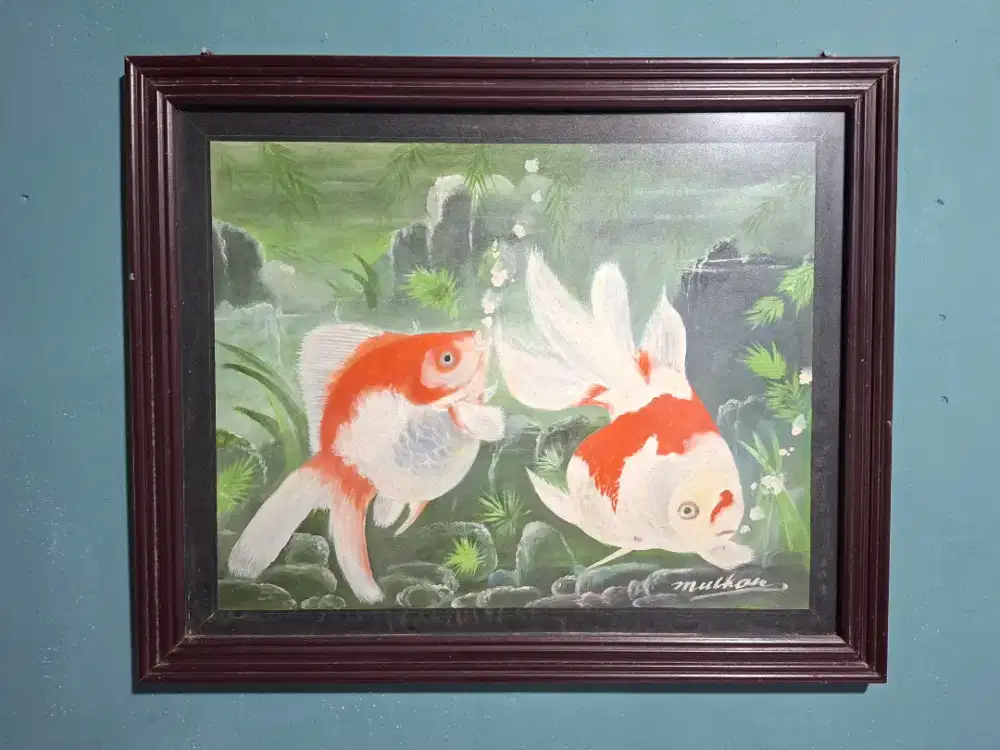 Lukisan gambar ikan koki size 67 x 55