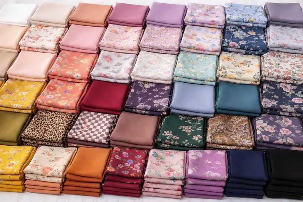 Kedurung segi empat motif (paket 3 kerudung)