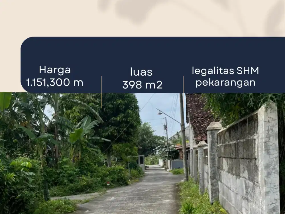 Tanah Pekarangan Jl. Palagan km 11, Lingkungan Perumahan & Pemukiman, udara sejuk asri lingkungan Nasionalis