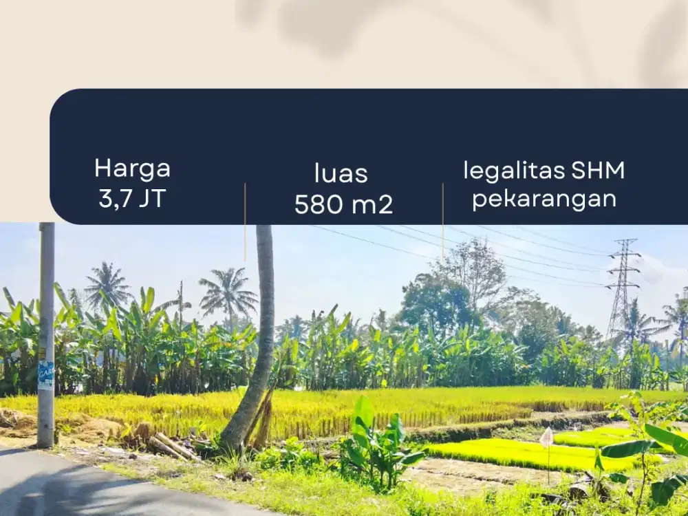 tanah kaliurang km 9  dekat pasar gentan & kampus UII