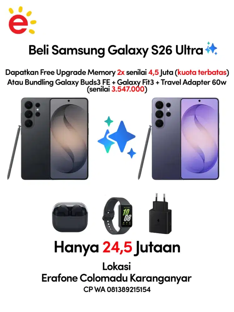 Samsung Galaxy S26 Ultra New Paket Lengkap!!