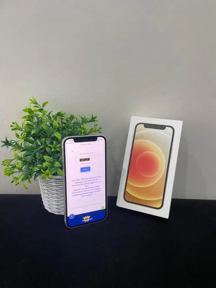IPhone 12 Mini 128GB White lengkap Fullset BH 100% Imei Bea Cukai