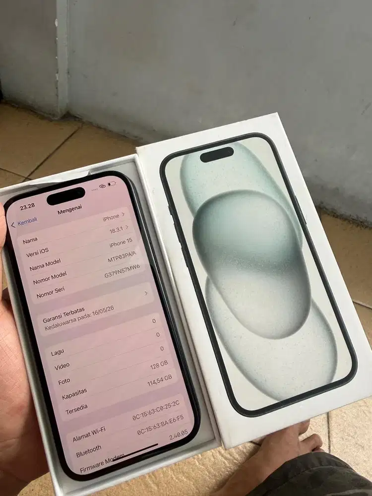 Iphone 15 black bh 100 garansi on cc 0 aktif mei 2026