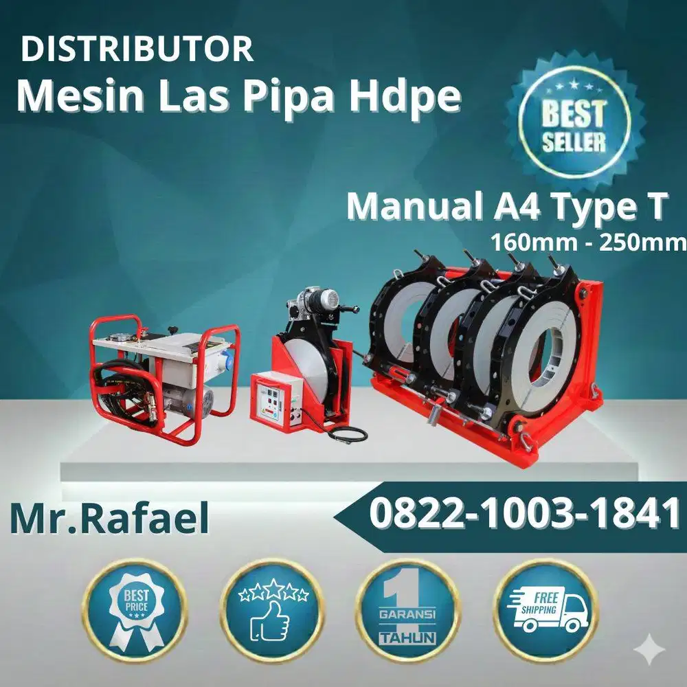 Mesin Las Pipa Hdpe 250mm Hydraulic Butt Fusion | Penyambungan Pipa