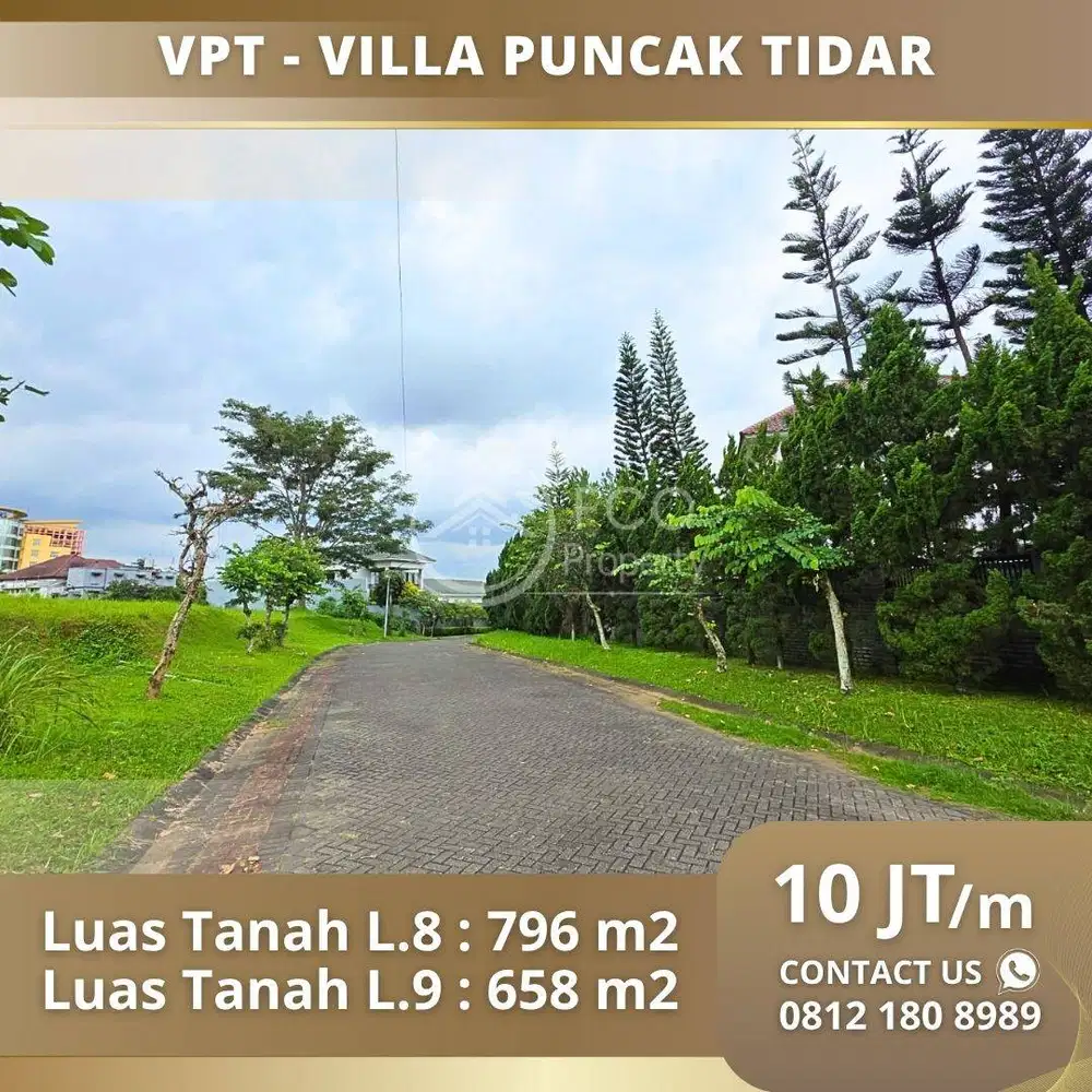 Tanah Kawasan Elite VPT Villa Puncak Tidar Malang Blok L.8 - L.9