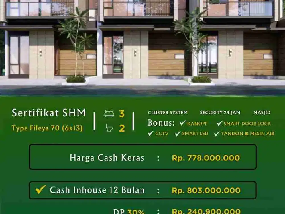 rumah murah 2 lantai tengah kota makassar