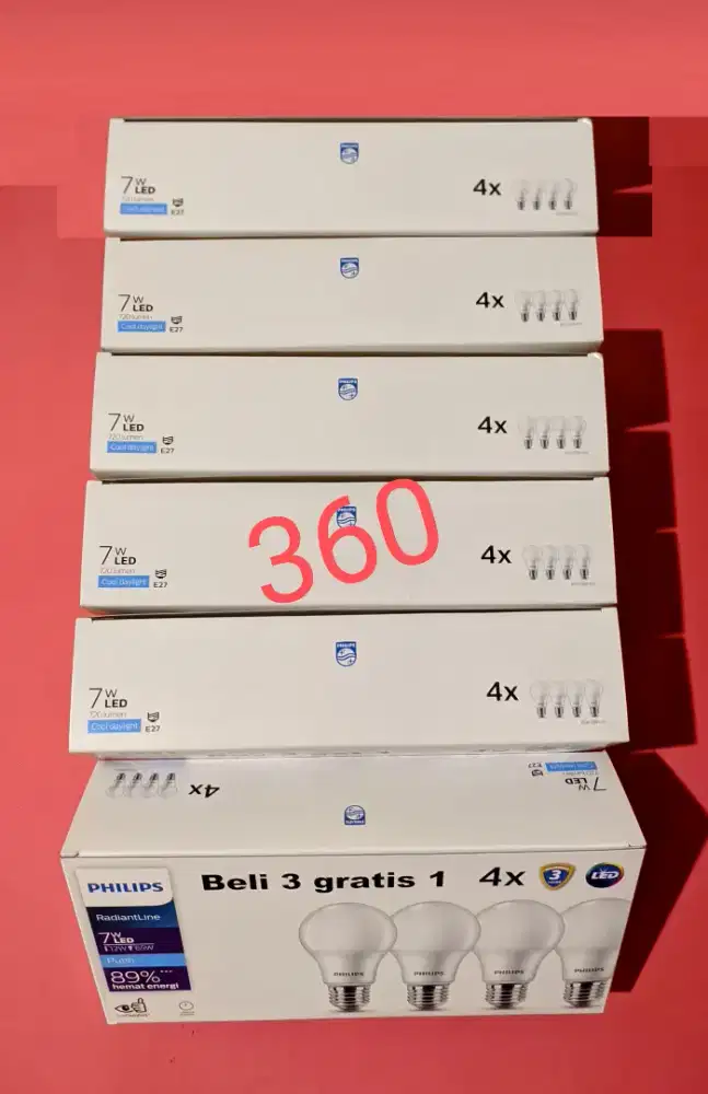 habisin setok lampu led philips 7 watt ada 6 box borong semua 350rb