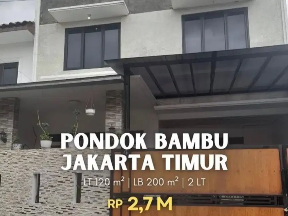 DI JUAL RUMAH 2 LANTAI - Pondok Bambu, JAKARTA TIMUR