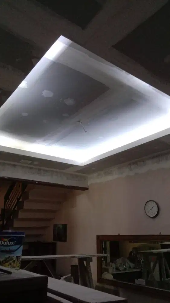 Plafon - Partisi Gypsum + Alumunium + Kaca + Cat + PVC  + PVC ACP WPC