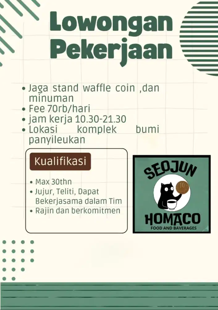 Dibutuhkan Penjaga Stand Waffle Coin