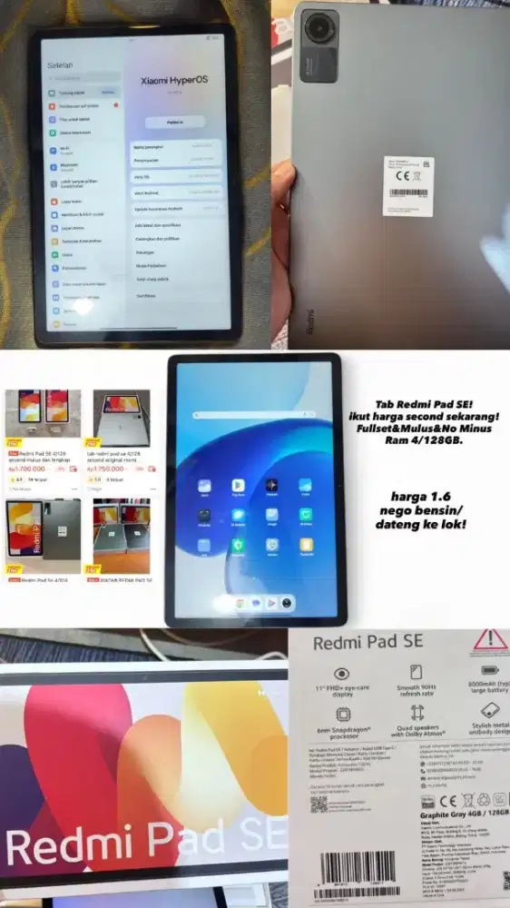 Jual cepat tab xiaomi pad se